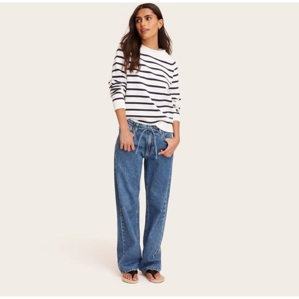 Women's Parke x Target Mid Rise Drawstring Baggy Jeans Medium Wash Size 00